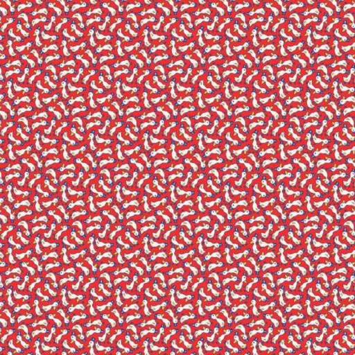 [WF-53202-1] Storybook 22 Fancy Ducks Red By Mykt Collection For Windham Fabrics