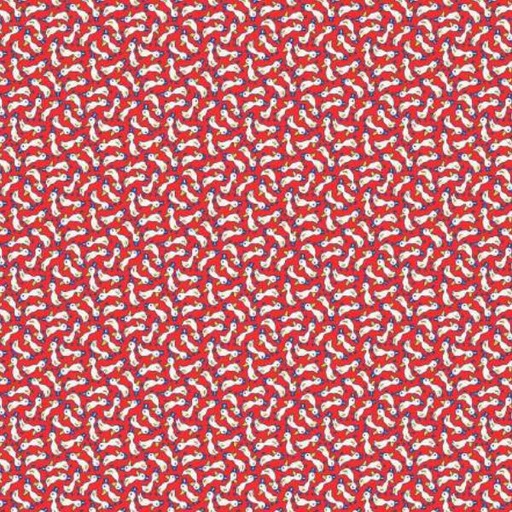 [WF-53202-1] Storybook 22 Fancy Ducks Red By Mykt Collection For Windham Fabrics