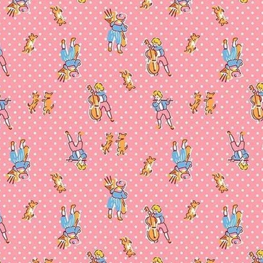 [WF-53203-6] Storybook 22 Music Man Pink By Mykt Collection For Windham Fabrics