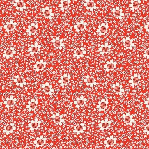 [WF-53205-1] Storybook 22 Gingham Flower Red By Mykt Collection For Windham Fabrics