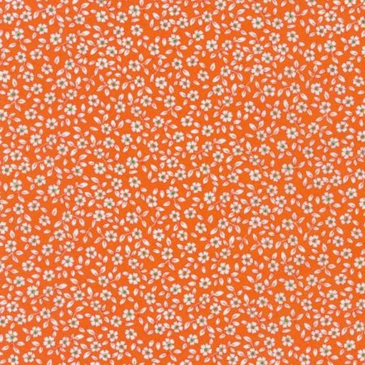 [KAUF-21220-8] 1930'S Basic Floral Orange By Debbie Beaves For Robert Kaufman