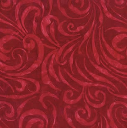 [NOR-80875-25] Birds Of Paradise Dark Red Swirls By Banyan Batiks For Northcott