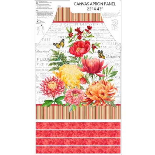 [NOR-C24928-10] Morning Blossom Canvas Apron Panel By Michel Design Works For Northcott