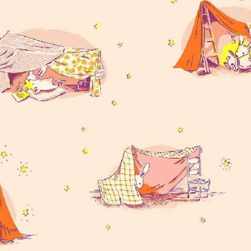 [WF-53242-3] Lucky Rabbit Tent Blush By Heather Ross For Windham Fabrics