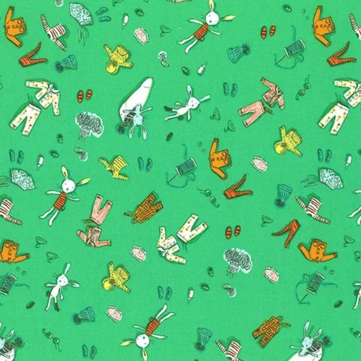 [WF-53243-6] Lucky Rabbit Doll Clothes Green By Heather Ross For Windham Fabrics