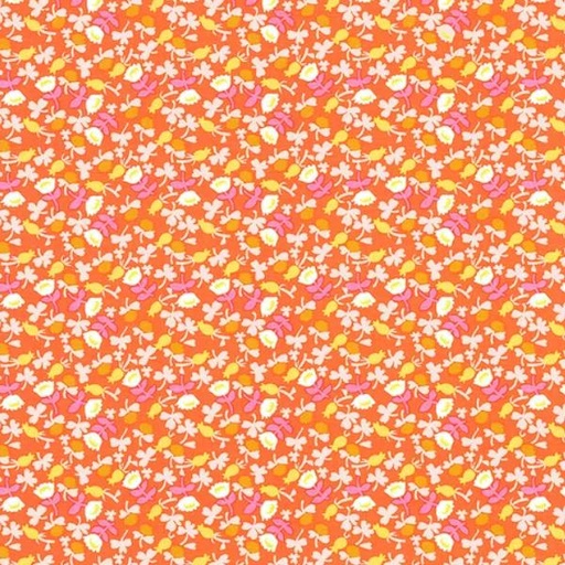 [WF-37027A-12] Lucky Rabbit Calico Red Orange By Heather Ross For Windham Fabrics