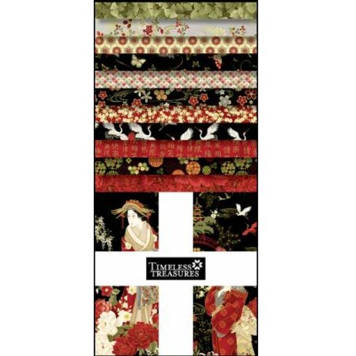 [TTR-CP10SQ42-CM] Kyoto Garden 10" Squares By Chong-A Hwang For Timeless Treasures