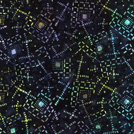 [TTR-B1503-GAL] Tonga Batik Galaxy Scattered Geo Squares Lines Dots 106In Wide By Timeless Treasures