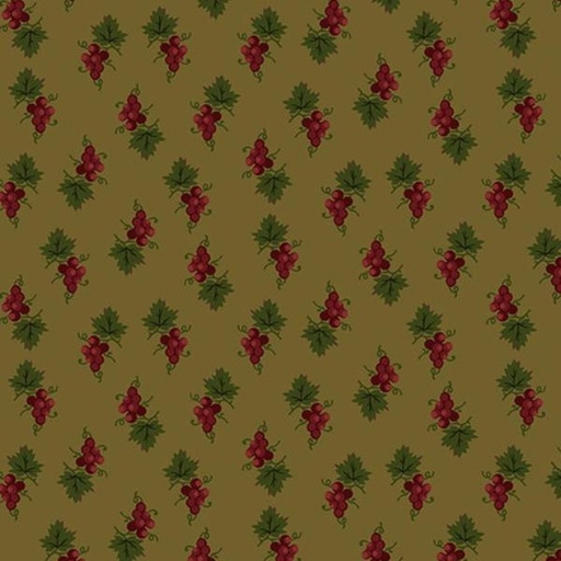 [HG-676-66-OLIV] Scraps Of Kindness Grape Olive By Kim Diehl For Henry Glass