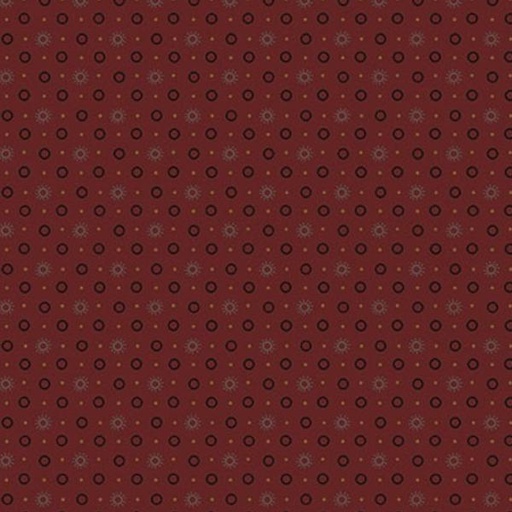 [HG-673-88-CRAN] Scraps Of Kindness Starbursts Cranberry By Kim Diehl For Henry Glass