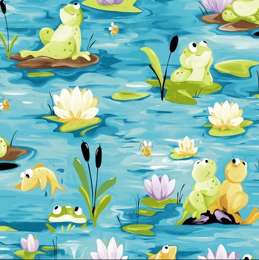 [SSB-20408-950] Paul's Pond Allover Turquoise