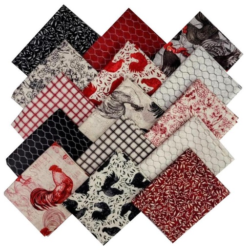 [PP-ProudRoosterF4] Proud Rooster Fat Quarter Bundle from Wilmington Prints