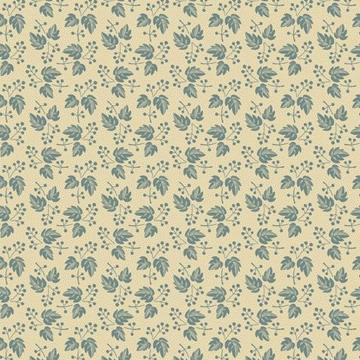 [MB-220485-BLU] Villa Flora Falling Leaves Blue By Paula Barnes For Marcus Fabrics