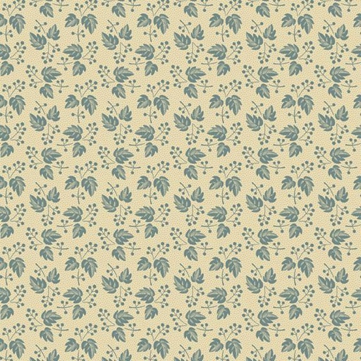[MB-220485-BLU] Villa Flora Falling Leaves Blue By Paula Barnes For Marcus Fabrics
