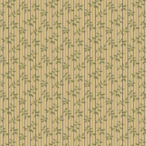 [MB-220480-GRN] Villa Flora Floral Striped Fern Green By Paula Barnes For Marcus Fabrics