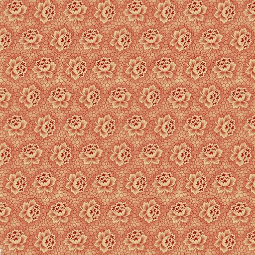 [MB-220481-RED] Villa Flora Vintage Floral Red By Paula Barnes For Marcus Fabrics