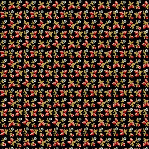 [MB-220482-BLK] Villa Flora Baby Buds Black By Paula Barnes For Marcus Fabrics