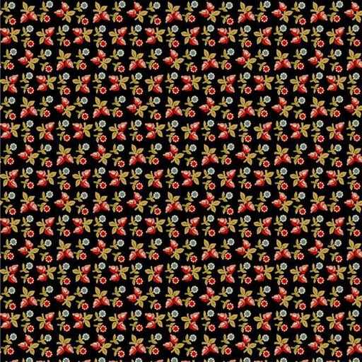 [MB-220482-BLK] Villa Flora Baby Buds Black By Paula Barnes For Marcus Fabrics