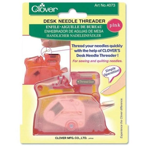 [CLOV-4073] Desk Needle Threader - Pink Pastel From Clover