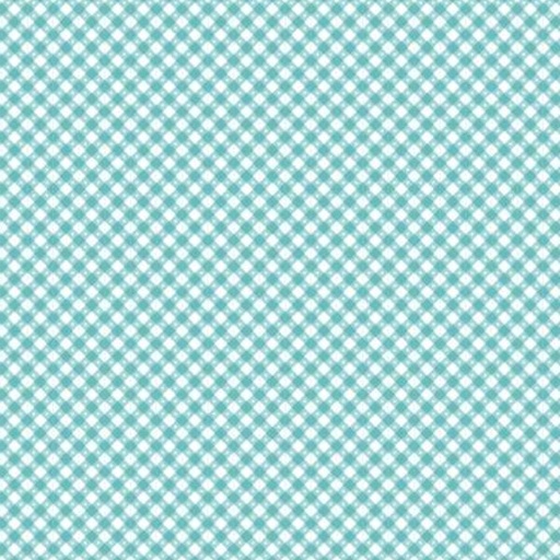 [PC-21216-AQUA] Gingham Picnic Aqua By Poppie Cotton