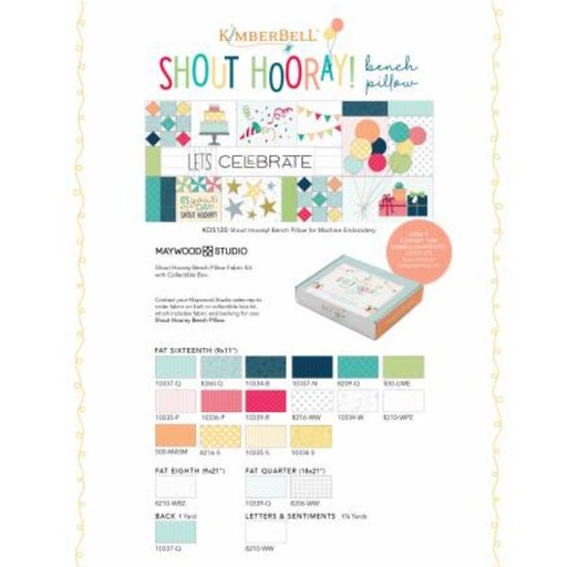 [KD-5120] Shout Hooray Bench Pillow Machine Embroidery CD from Kimberbell