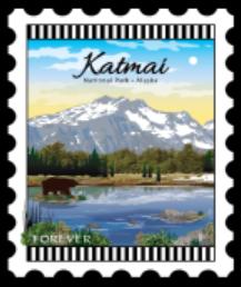 [ZEB-Katmai] National Parks Stamp: Katmai