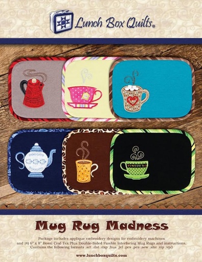 [EC-MR-DD] Mug Rug Madness Emb. Designs