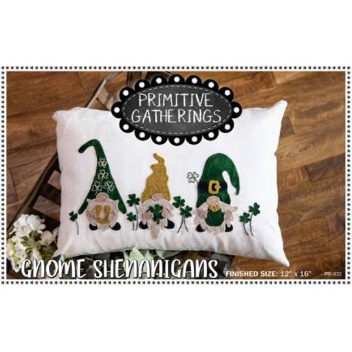 [PRI-832] Gnome Shenanigans Pillow Pattern by Lisa Bongean From Primitive Gatherings