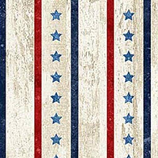 [NOR-25341-11] Stonehenge Stars & Stripes 11 Red And Blue Stripes With Stars On Cream From Northcott