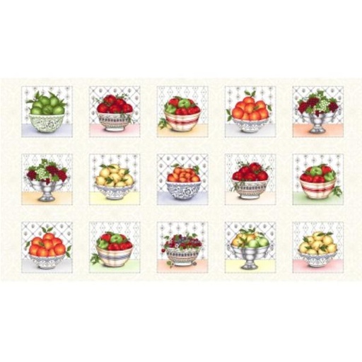 [MAY-10301-E] Fancy Fruit Block Panel Cream By Kris Lammers For Maywood Studio