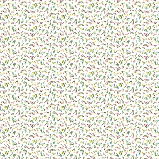 [NOR-25223-10] Plant With Love Mini Floral White By Sherri Buck Baldwin For Northcott