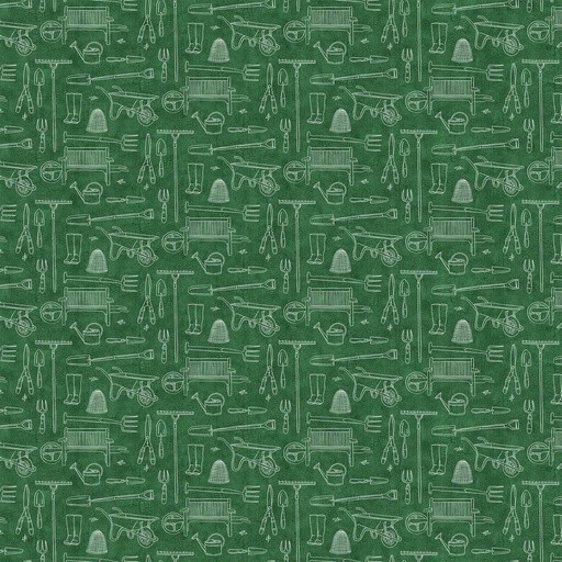 [NOR-25224-76] Plant With Love Toile Green By Sherri Buck Baldwin For Northcott