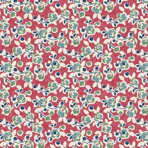 [BEN-13603-26] Posies Salmon From The Wander Lane Collection By Nancy Halverson For Benartex