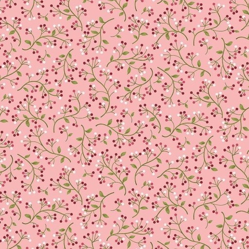 [BEN-13605-27] Wild Berry Coral From The Wander Lane Collection By Nancy Halverson For Benartex