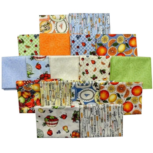 [PP-FancyFruitF4] Fancy Fruit Fat Quarter Bundle From Maywood Studios