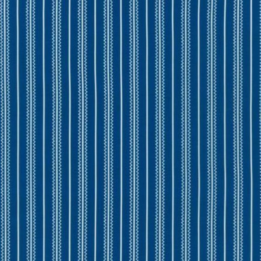 [KAUF-21273-9] Daisy'S Bluework Stripes Navy By Debbie Beaves For Robert Kaufman