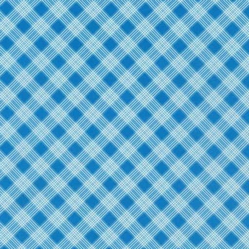 [KAUF-21266-4] Daisy'S Bluework Plaid Blue By Debbie Beaves For Robert Kaufman