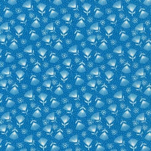 [KAUF-21265-4] Daisy'S Bluework Flowers Blue By Debbie Beaves For Robert Kaufman