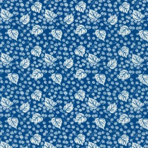 [KAUF-21267-9] Daisy'S Bluework Leaves Navy By Debbie Beaves For Robert Kaufman