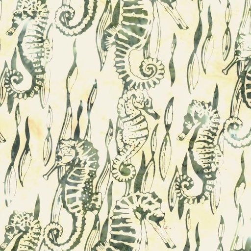 [HOF-DM3-290] Bali Batik Seahorses Seahorse By Wildfire Designs For Hoffman Fabrics