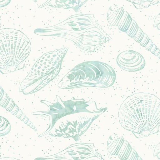 [HOF-DM4-581] Bali Batik Sea Shell Bluegrass By Wildfire Designs For Hoffman Fabrics