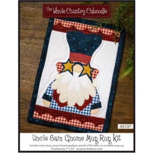 [WCC-BX137] Uncle Sam Mug Rug Kit By Leanne Anderson For Whole Country Caboodle