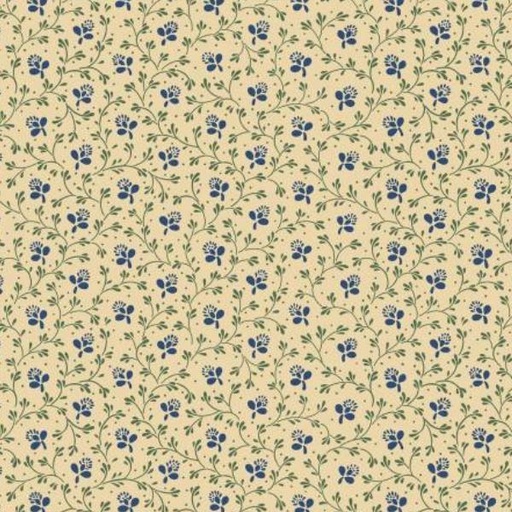 [MB-330518-BLU] Vintage Charm Nosegay Blue By Judie Rothermel For Marcus Fabrics