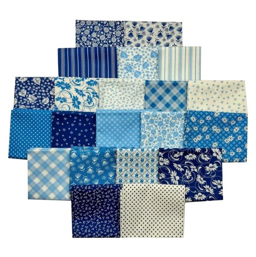 [PP-DaisyBlueF4] Daisy'S Bluework Fat Quarter Bundle From Robert Kaufman