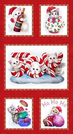 [SE-7017P-88] Furry And Bright Block Panel By Kyomi Harai For Studio E Fabrics