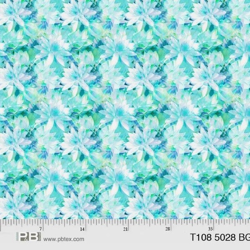 [PB-05028-BG] Translucence Floral Blue Green 108" Wide Back From P & B Textiles