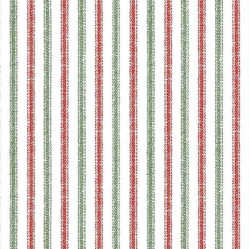 [MAY-10380-RG] One Snowy Day Stripes Red/Green By Hannah Dale For Maywood Studio