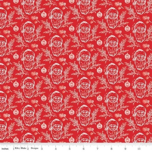 [RB-13452-RED] Peace On Earth Santas Red By My Mind'S Eye For Riley Blake Designs