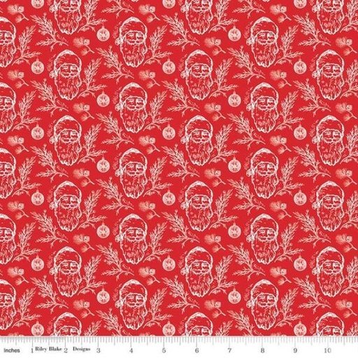 [RB-13452-RED] Peace On Earth Santas Red By My Mind'S Eye For Riley Blake Designs