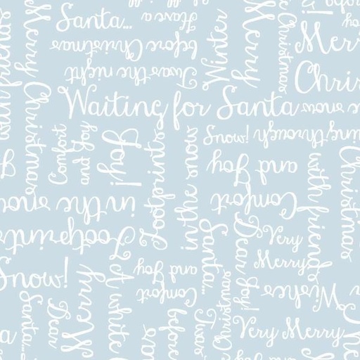 [MAY-10378-B3] One Snowy Day Christmas Greetings Words Light Blue By Hannah Dale For Maywood Studio